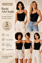 Women's Viscose 5-Piece Undershirt with Rope Straps & Lace Detail