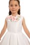 Girl's Evening Dress Collar Floral Pleated Puffy Gown and Headband Set - Birthday, Party, Wedding, Graduation (3, 4, 5, 6, 7 Years) 35425Pr - 3