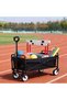 (ey18-Black)Heavy Duty Foldable Camping Wagon Trolley with 360° Rotating Wheels, Multi Purpose Sports & Outdoor Transport Cart - 6