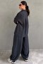 Smoked Oversize Shirt Balloon Pants Women's Set Mg2779 - 3
