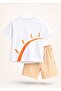 طقم تي شيرت وشورت للأولاد من Organic Orange Summer Basic - 2