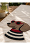 Punch Embroidered Suede Runner 40X140 cm - Glasses-Wearing Dog - 2