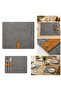 Faux Leather Detailed Felt American Service Set of 2