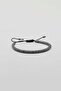 Unisex Hematite Disk Stone Detailed Thin Bracelet Smoked