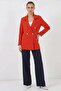 Women's Double-Breasted Collar Double-Button Tile Jacket - 2