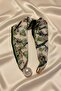 Women's Patterned Scarf Necklace with Pearls and Magnets, Stylish Neck Accessory (45 cm) - 2