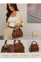 Women's Hand and Shoulder Bag with Scarf Detail, Stylish Daily Use Bag, Width 21, Length 15, Depth 9