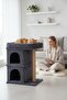 Duplex Cat House, 2 Floors, Double Slot, Large Size Cat Living Area with Terrace