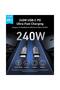 Prime USB-C To USB-C Cable (6Ft, 240W,Braided) Black - 2