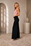 Women's Modal Pocketless Front-Placed Straight Belted Pants Style Sweatpants - 2