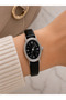 Minimal Women's Wristwatch with Leather Strap, Black Color, Elegant, Daily Use, Gift Boxed - 4