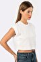 Women's Cotton Look Crop T-Shirt 3402/White