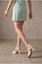 Women's White Square-Toe High-Heeled Patent Leather Slippers - 2