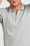 Men's Casual Short Sleeve Slim Fit Gray Polo Collar T-Shirt - 6