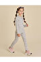 Girls White Printed Leggings - 5
