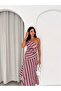 Asymmetrical Striped Linen Fabric Midi Women's Dress - 4