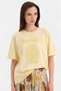 Women's Oversize Tshirt with Bead Embroidery Detail on the Front and Short Sleeve Design