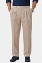 Cream Baggy Fit Pleated Fabric Trousers – Lycra, Elastic Waist, Comfortable Cut Men's Trousers 2600920 - 2