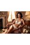Bra Set Padded Crossed Straps Comfortable Flexible Stylish Look Ecru - 3
