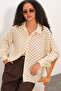 Women's Oversize Polka Dot Shirt 1512 - Cream