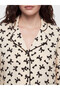 Lcw Dream Shirt Collar Bow Printed Maternity Pajama Set - 3