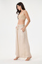 Women's Italian 100% Linen Belted Elastic Waist Wide Leg Palazzo Trousers Size 38 - 42 - 2