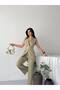 Women's Double-Breasted Belted Sleeveless Jacket and Classic Trousers Two-Piece Set - 2