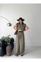 Women's Drawstring Crop Blouse and High Waist Palazzo Pants Two Piece Set - 4