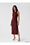 Lcw Vision Burgundy Crew Neck Ribbed Bodycon Dress - 2