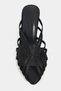 Judith Black Satin Open Toe Detailed Caged Women's Heeled Slippers - 4