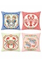 Colorful Sea Creatures Patterned 4-Piece Throw Pillow Cover Set - 3