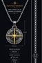 Stainless Steel Antique Silver Anthracite Color North Star Compass Pendant - 4