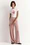 Comfortable Fit High Waist Wide-Leg Viscose Mix Women's Trousers