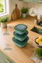 3-Piece Food Storage Container Set with Lids 600 ml 1100 ml 1800 ml Bpa-Free Kitchen Organizer - 3