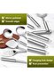 E-far Cooking Utensils Set, 10-Piece Stainless Steel Kitchen Utensils with Holder, Metal Heat Resistant - 8