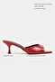 Promise Red Rustic Patterned Pointed Toe Women's Thin Heeled Slippers - 2
