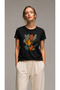 Women's Oversize T-Shirt Leaves Printed 100% Cotton T-Shirt Comfortable Fit