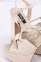 Satin Platform Heeled Evening Dress Shoes - 3