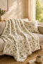 Premium Floral Patterned 100% Cotton Muslin Bedspread, Pique, 4 Seasons - 3