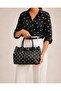 Zeti̇a Model Women's Leather Black Polka Dot Hand and Shoulder Bag
