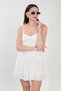 Women's Lace Detailed Strappy Mini Dress - Ecru - 4