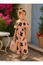 Girl's Floral Patterned Off-Shoulder Top and Bottom Set - 2