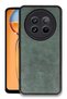 Realme 12 5g Compatible Case Aras Leather Cover - Dark Green