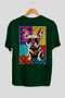 For Dog Lovers 65 Back Dog Print Green Oversize T-Shirt 100% Cotton Unisex Dog Lover Premium Design