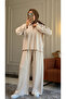 6490 - Stylish Comfortable Knitted Modal Fabric Casual Zipper Shirt Collar Women's Set - 5