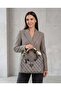Gray Monogram Printed Women's Shoulder and Handbag