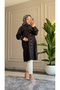 6544 - Comfortable and Stylish Buttoned Pocket Sleeve Pocket Embroidery Detailed Soft Modal Fabric Long Women's Tunic - 4