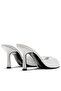 Vienza Women's Silver Satin Open-Toe 8.5 cm Thin Heeled Mule Slippers - 3