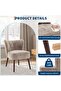 Mid-Century Modern Accent Chair, Armless Upholstered Living Room Chair with Solid Wood Legs, Tufted - 3