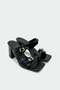 Jodie Buckle Detailed Women's Black Heeled Slippers - 4